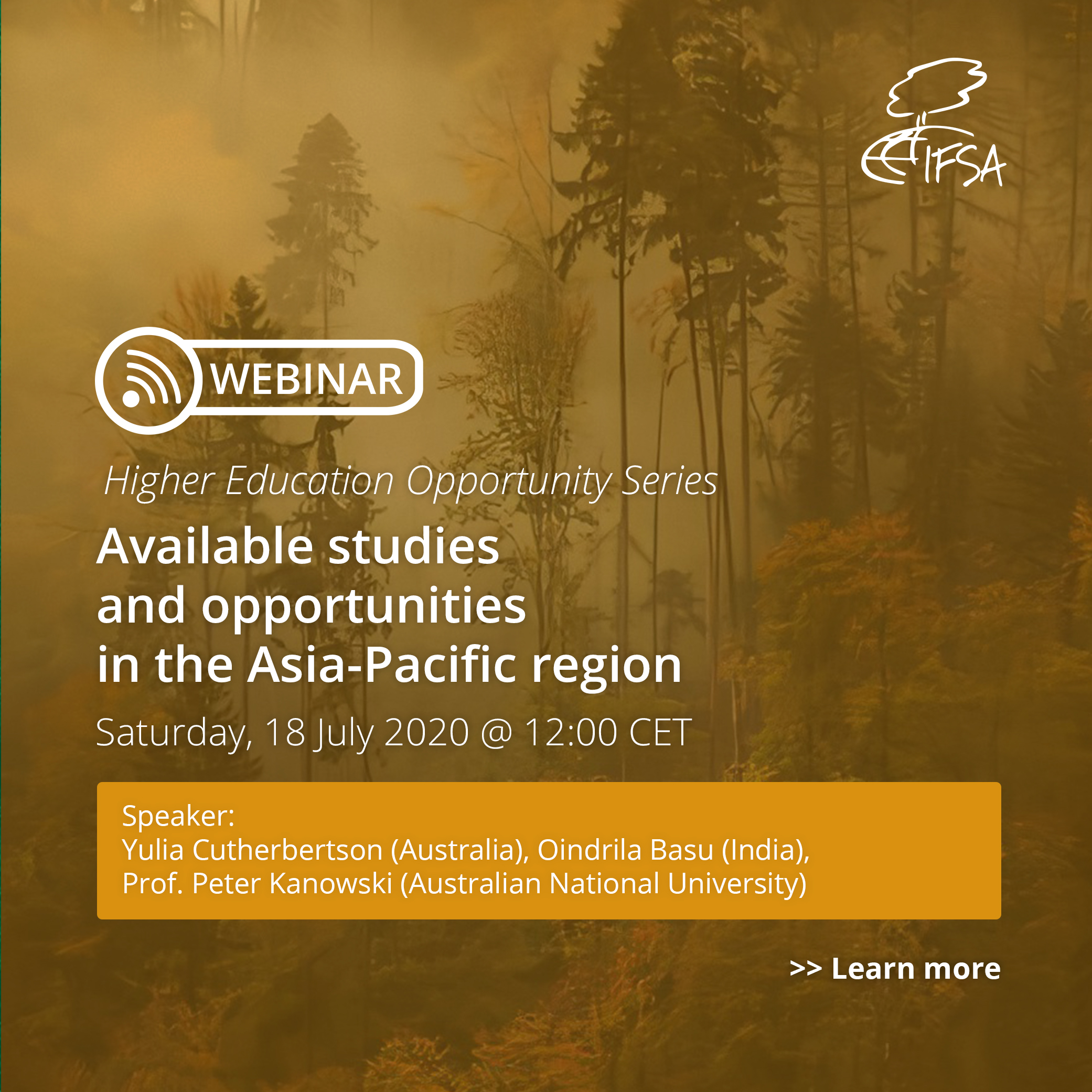 gøre ondt synder uøkonomisk Webinar on Higher Education Opportunities #2 Asia-Pacific - IFSA